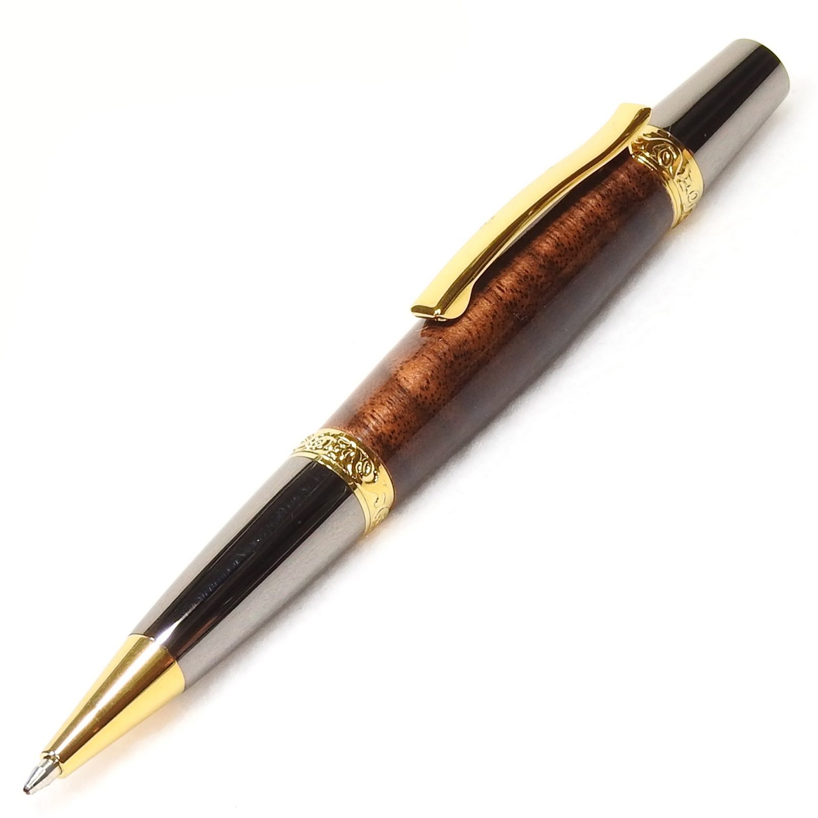 Handmade Titanium Gold and Gun Metal Elegant Pen in Black Walnut #A586 ...