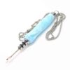 seam ripper necklace in aqua blue