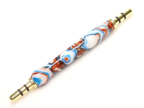 Handmade Seam Ripper and Stiletto Sapphire Blue White Copper Canyon Acrylic