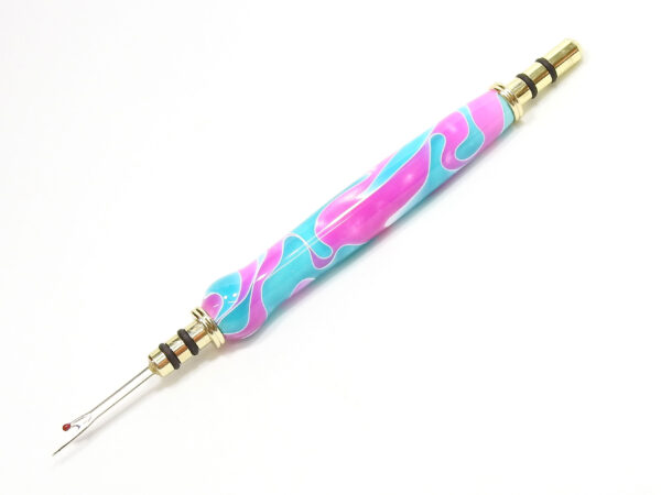 Handmade aqua pink seam ripper