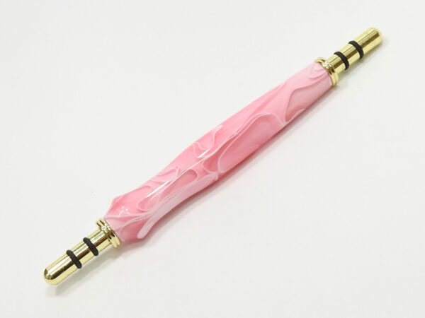 Handmade Seam Ripper and Sewing Awl - Rose Pink & White Swirl Acrylic