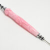 Handmade Seam Ripper and Sewing Awl - Rose Pink & White Swirl Acrylic