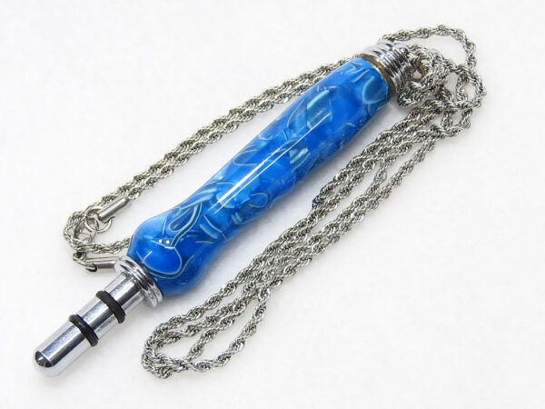 handmade seam ripper necklace Persian blue crush