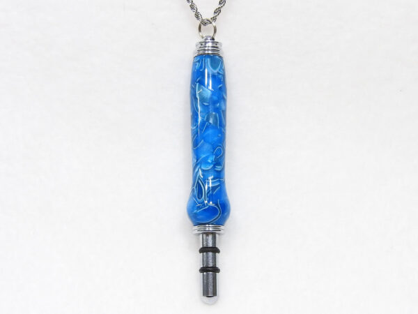 handmade seam ripper necklace Persian blue crush