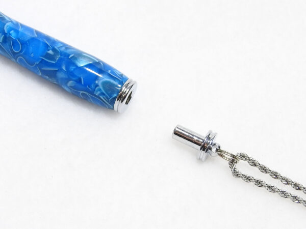 handmade seam ripper necklace Persian blue crush