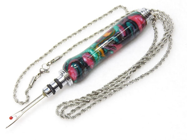 Handmade seam ripper necklace abalone