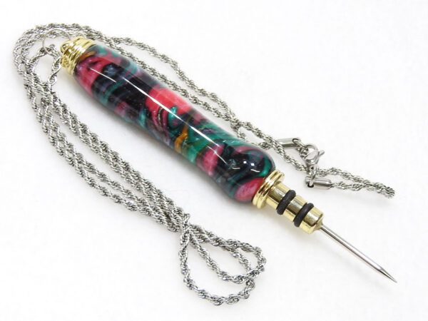 Handmade seam ripper necklace abalone